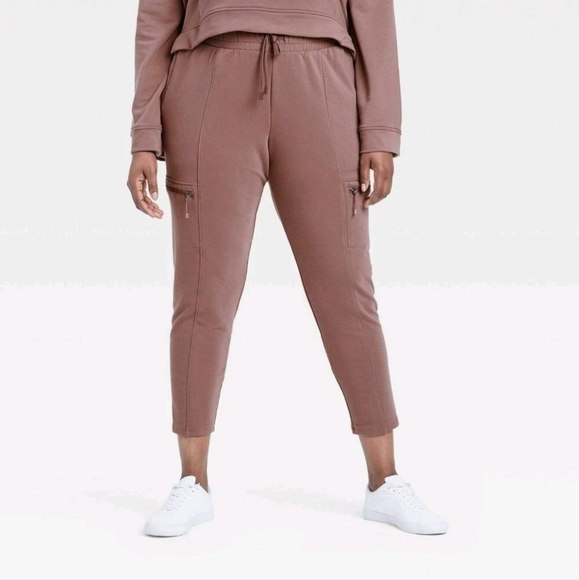 All in Motion Women's Plus Brown High Waist Joggers with Pockets Sz 4X - Picture 4 of 8